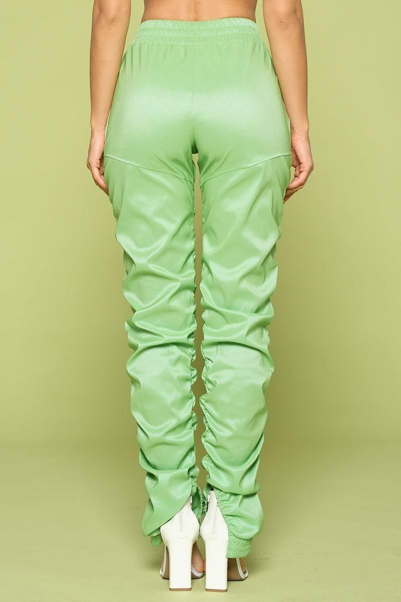 Leather Pu Ruched Pants - AMIClubwear