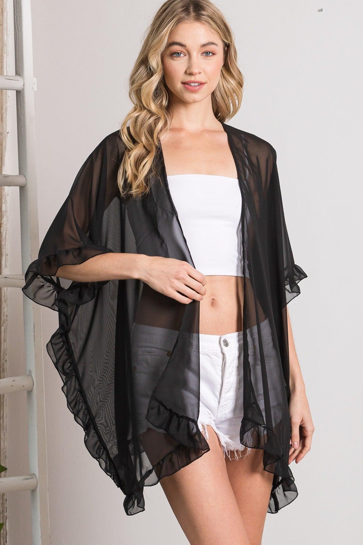 Lightweight Sheer Shawl Cardigan - AMIClubwear