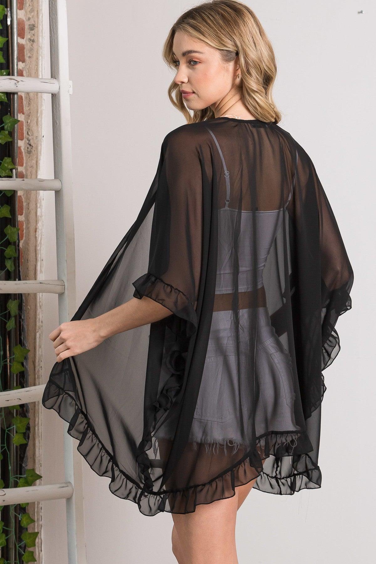 Lightweight Sheer Shawl Cardigan - AMIClubwear