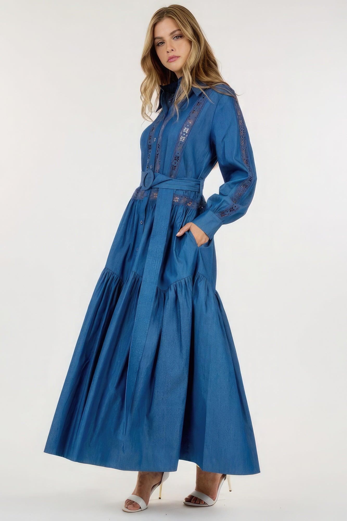 Long Sleeve Maxi Dress - AMIClubwear