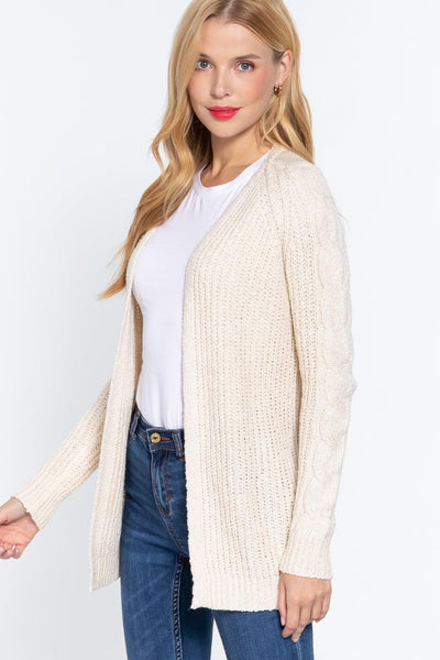 Long Slv Open Front Sweater Cardigan - AMIClubwear