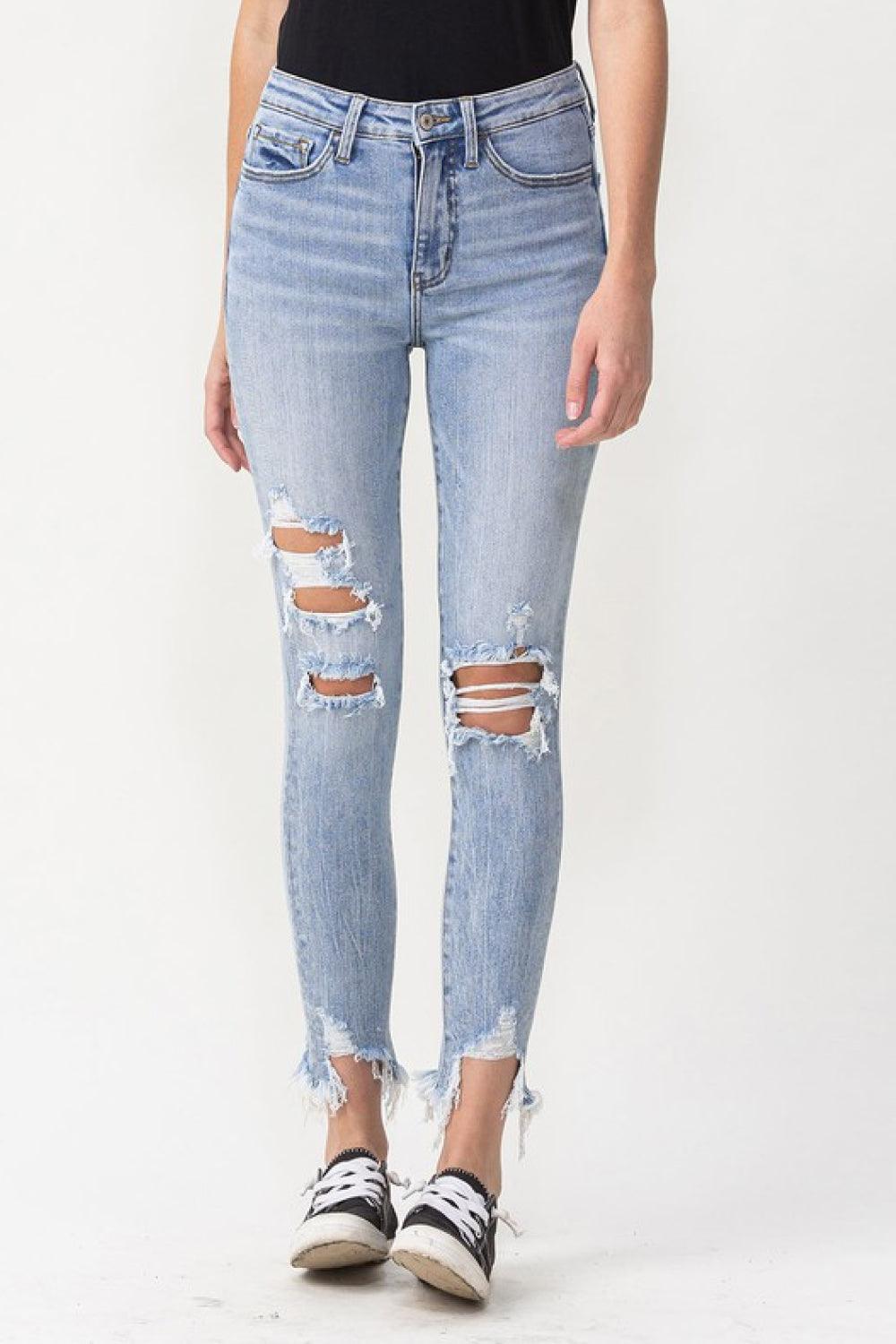 Lovervet Full Size Lauren Distressed High Rise Skinny Jeans - AMIClubwear