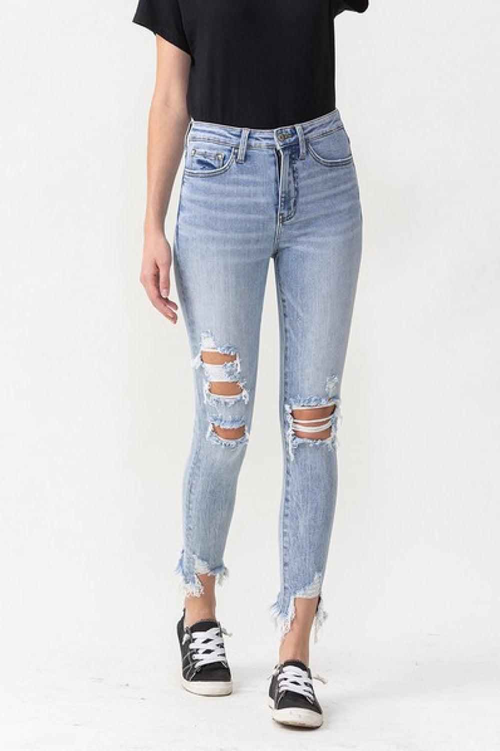 Lovervet Full Size Lauren Distressed High Rise Skinny Jeans - AMIClubwear