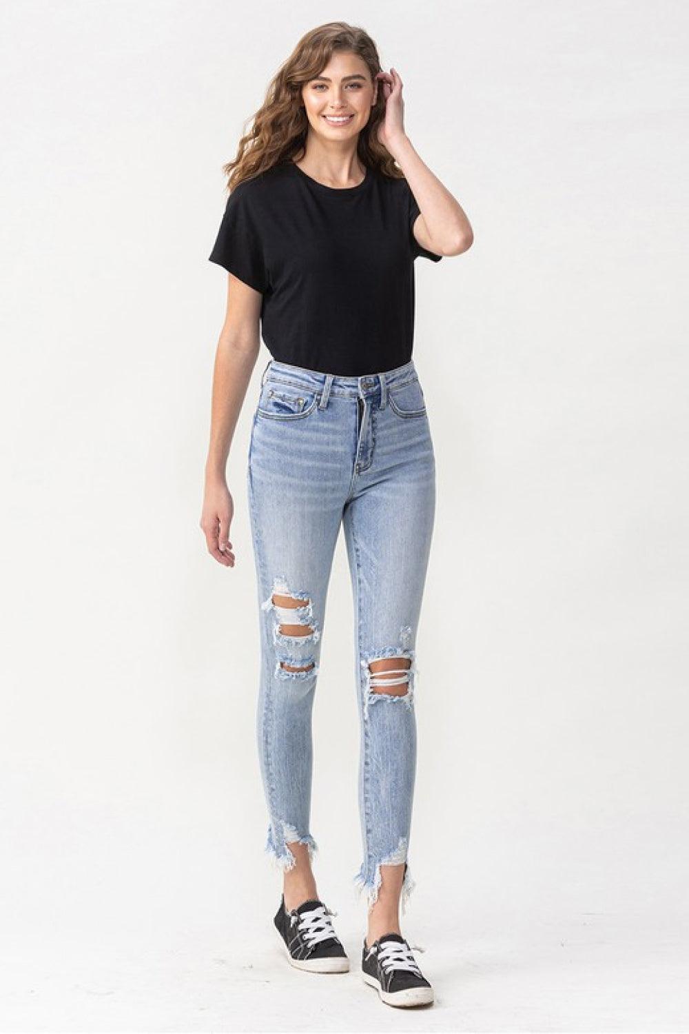 Lovervet Full Size Lauren Distressed High Rise Skinny Jeans - AMIClubwear