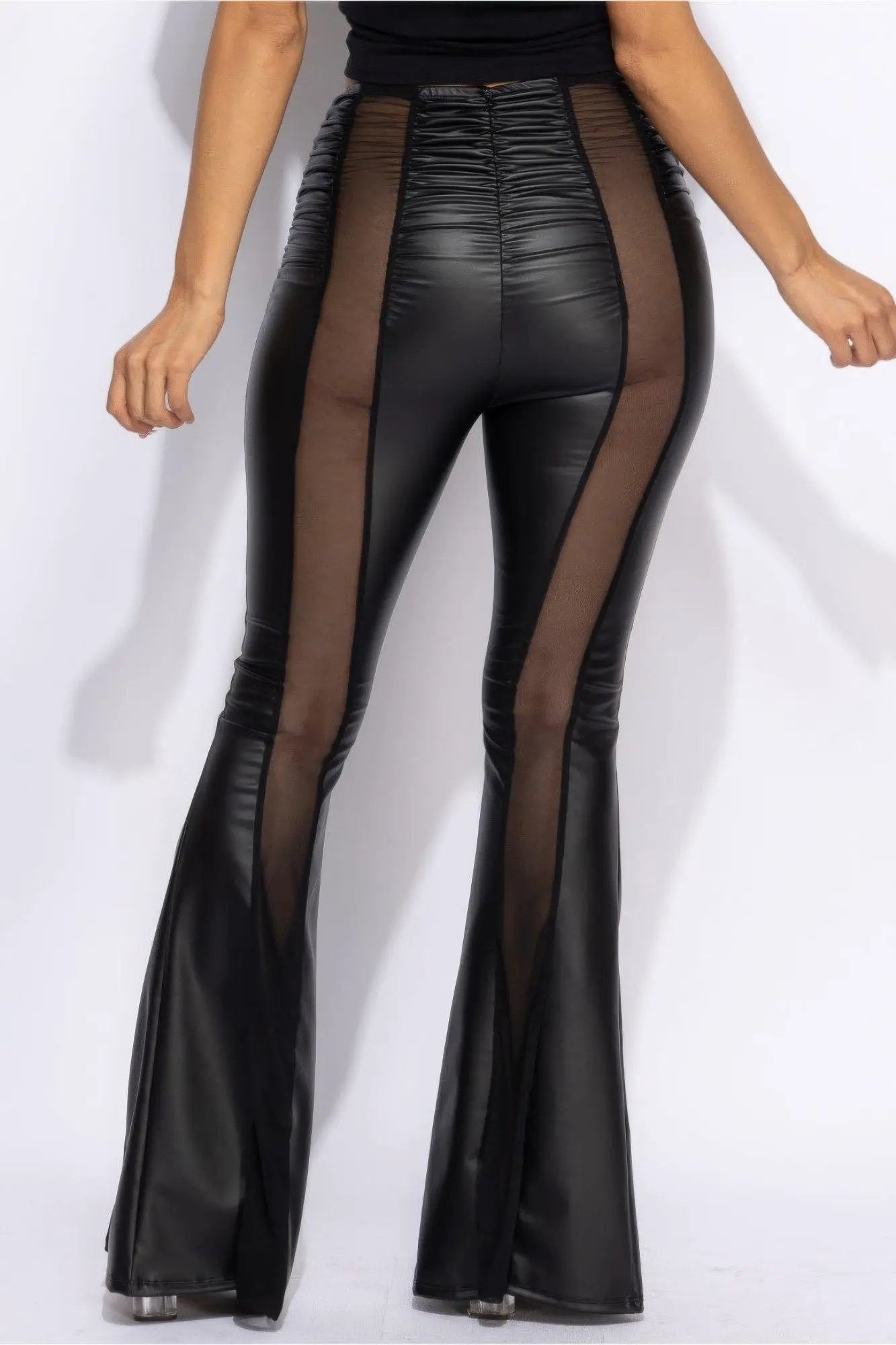 Mesh Detailed Flared Pants