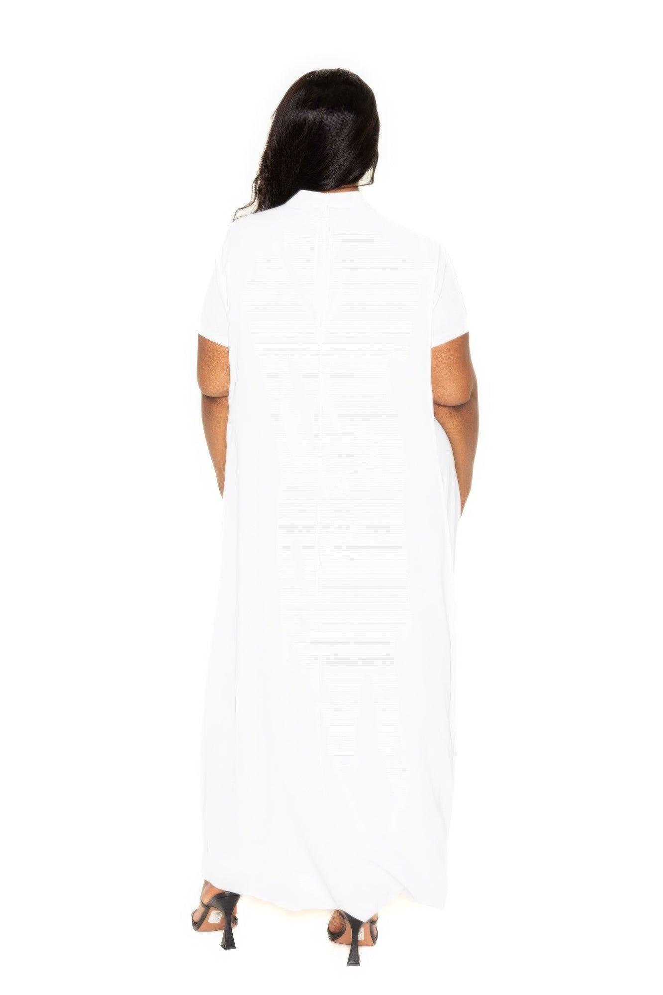 Mock neck back cape dress - AMIClubwear