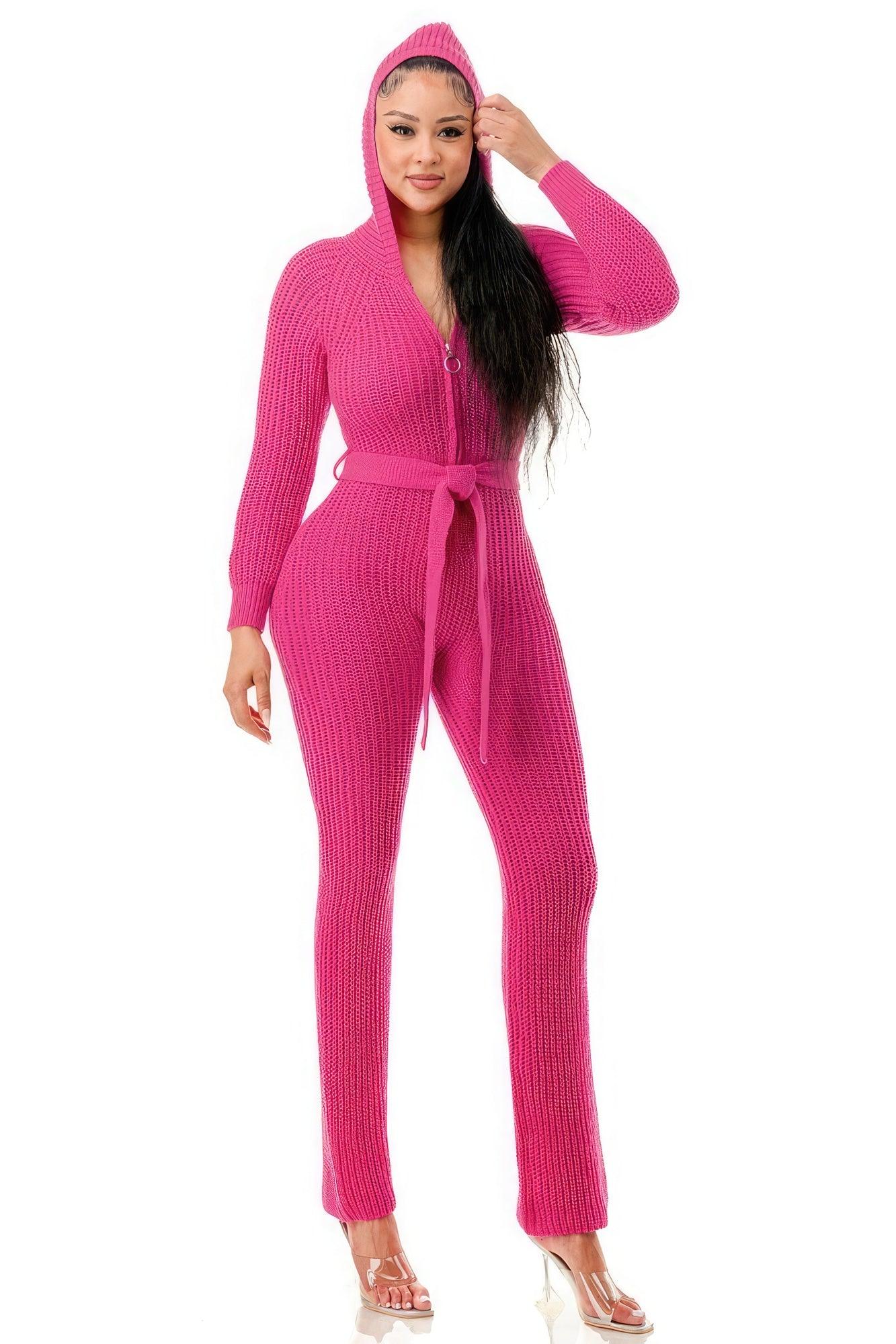 Monroe Hooded Jumpsuit - AMIClubwear