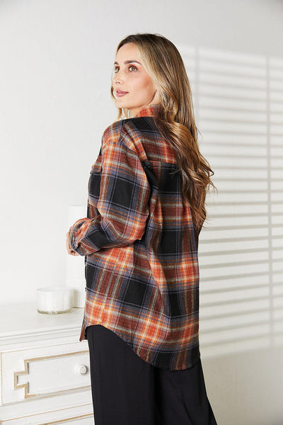 Plaid Dropped Shoulder Shirt - AMIClubwear