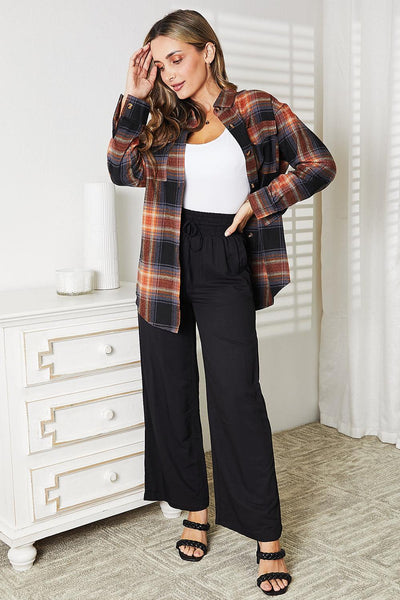 Plaid Dropped Shoulder Shirt - AMIClubwear