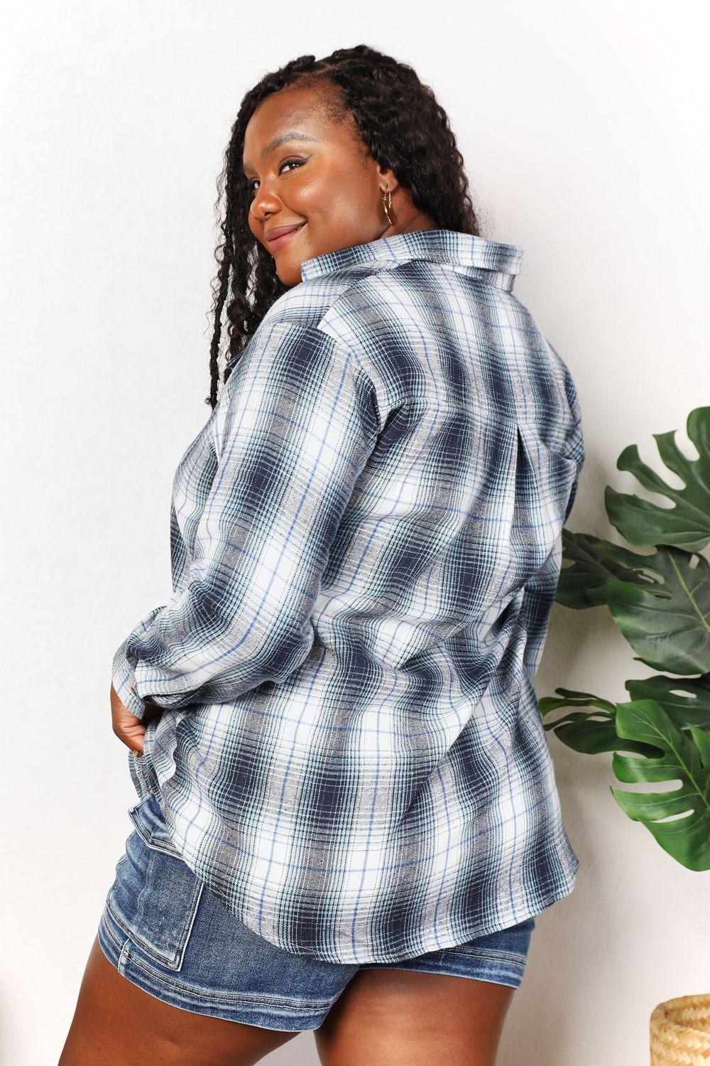 Plaid Dropped Shoulder Shirt - AMIClubwear