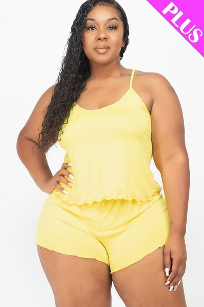 Plus Size Cami Top And Shorts Set - AMIClubwear