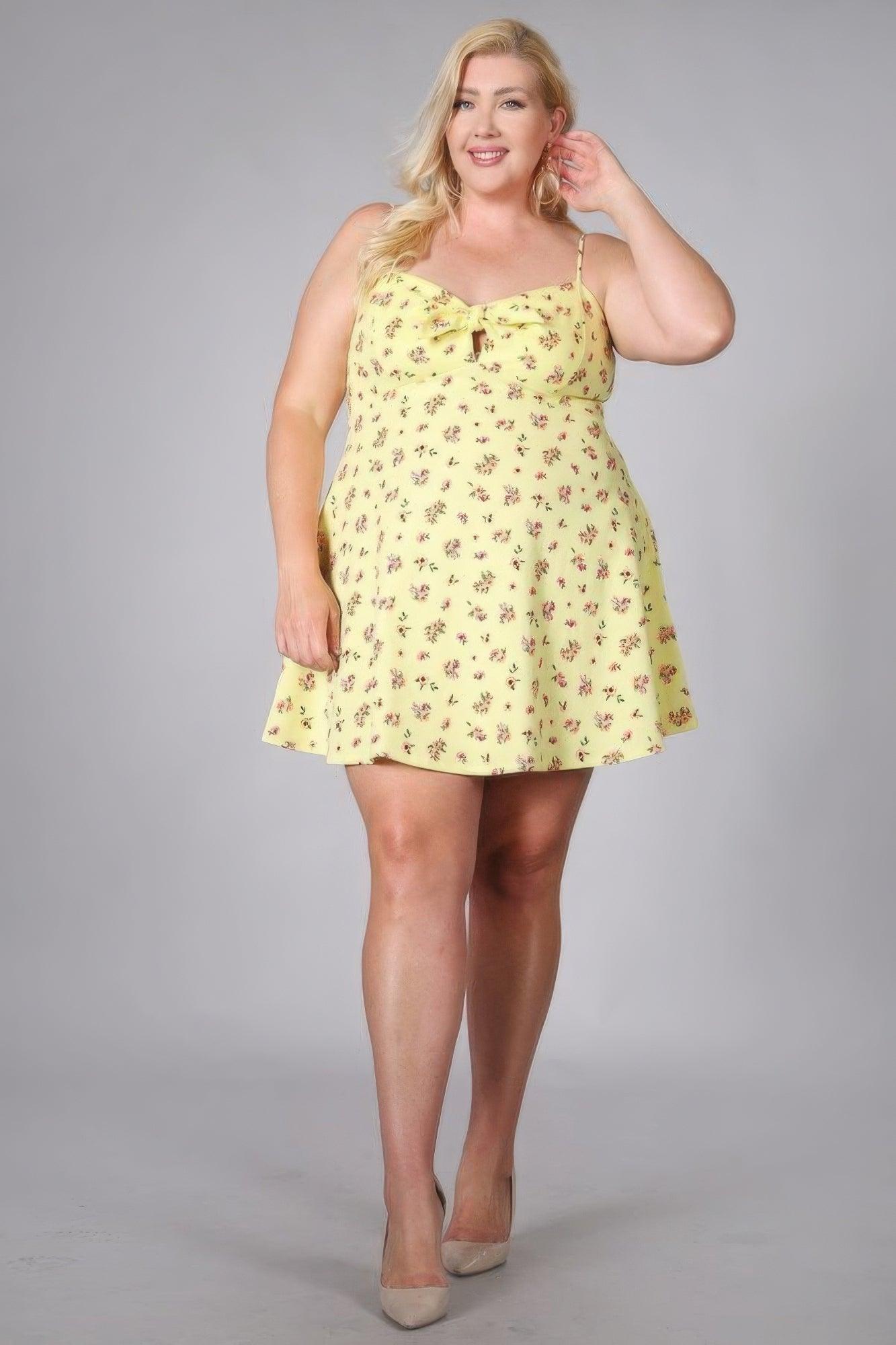 Plus Size Floral Fit And Flare Dress - AMIClubwear