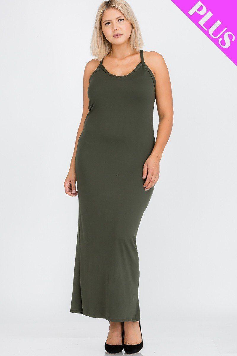 Plus Size Racer Back Maxi Dress - AMIClubwear