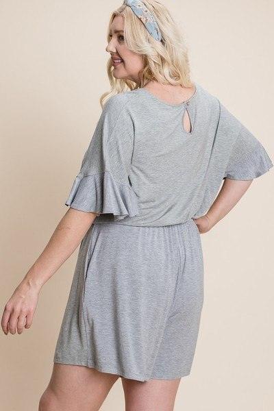 Plus Size Solid Rayon Modal Mini Romper - AMIClubwear