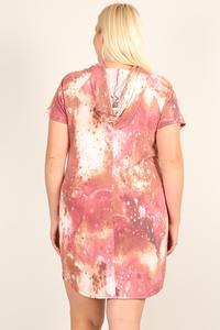 Plus Size Tie-dye Print Relaxed Fit Dress - AMIClubwear