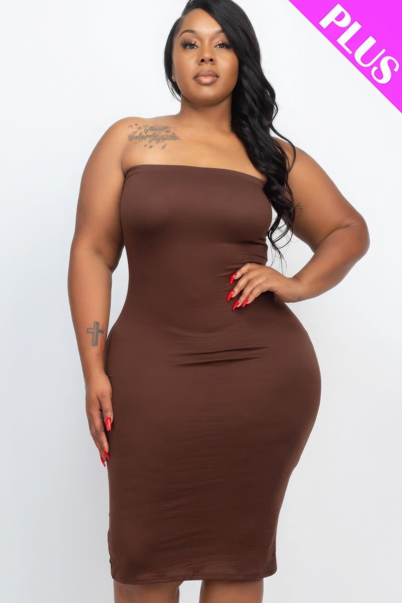 Plus Tube Bodycon Dress - AMIClubwear