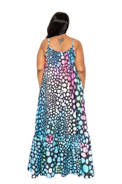 Printed Voluminous Maxi Dress - AMIClubwear