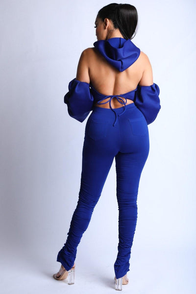 Puff Sleeve Hoodie Set - AMIClubwear