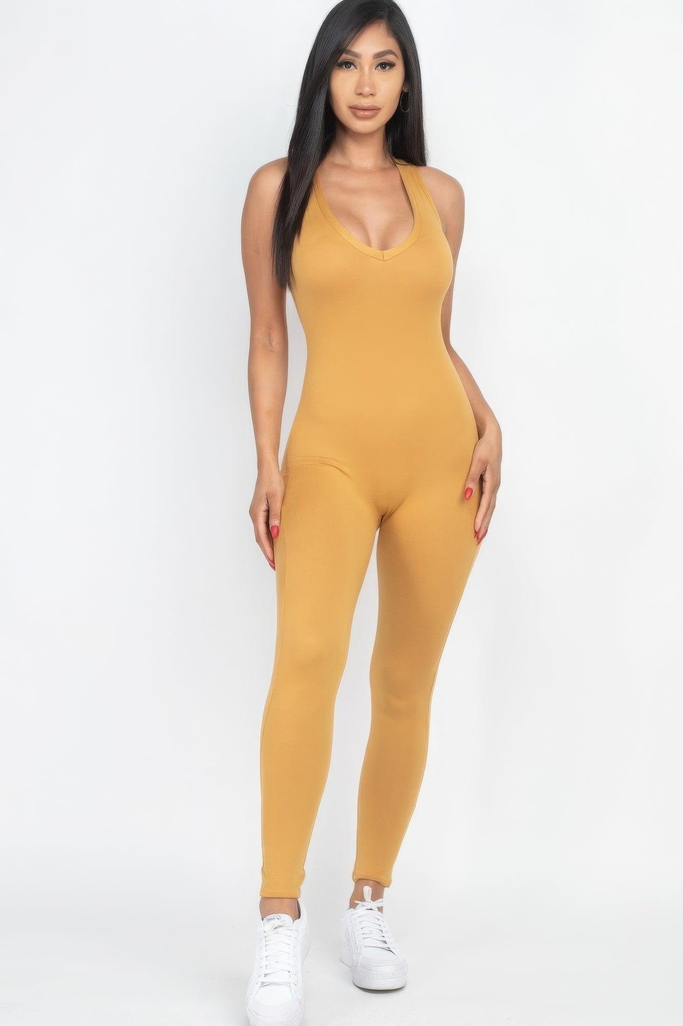 Racer Back Bodycon Jumpsuit - AMIClubwear