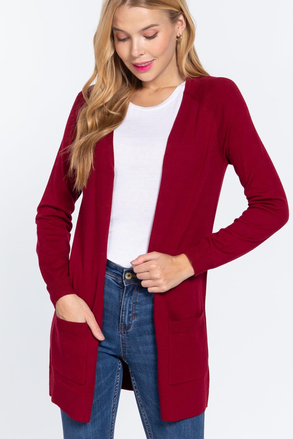 Raglan Slv Open Sweater Cardigan - AMIClubwear