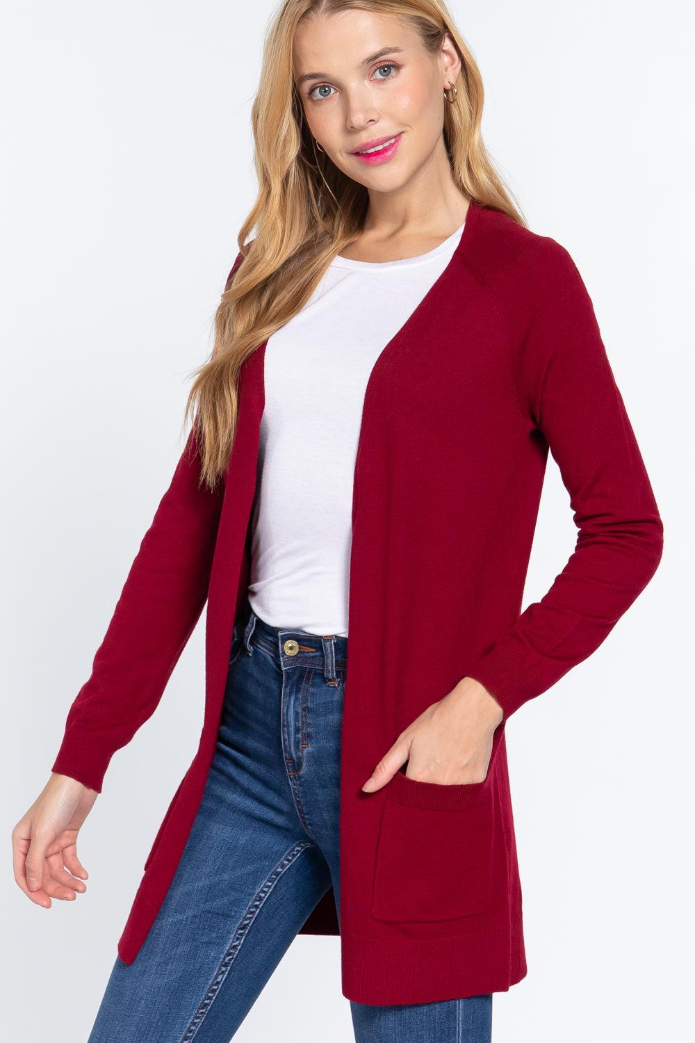 Raglan Slv Open Sweater Cardigan - AMIClubwear