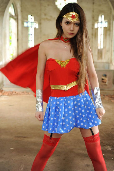 Red Blue Gold Woman Of Wonder Costume - AMIClubwear