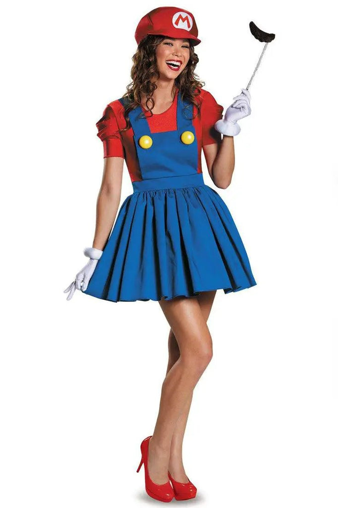 Red Blue Mario Halloween Costume 4 Pc