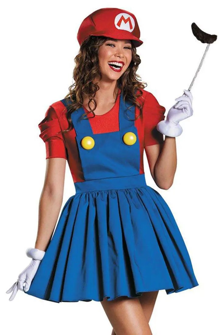 Red Blue Mario Halloween Costume 4 Pc