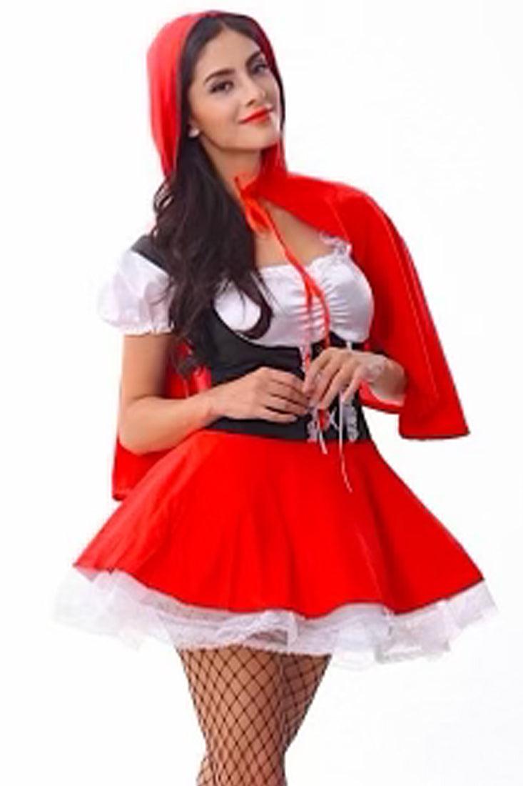 Red White Black Little Red Riding Hood Costume - AMIClubwear