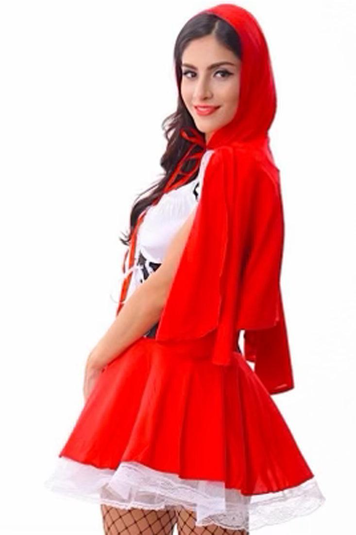 Red White Black Little Red Riding Hood Costume - AMIClubwear