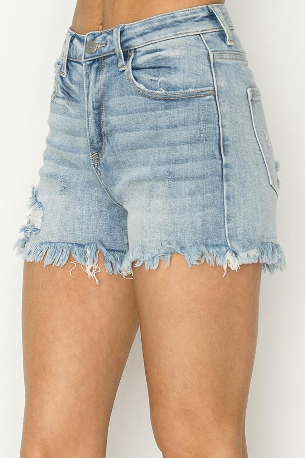 RISEN Raw Hem Denim Shorts - AMIClubwear