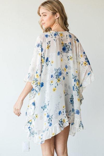 Ruffle Trim Lightweight Kimono - AMIClubwear