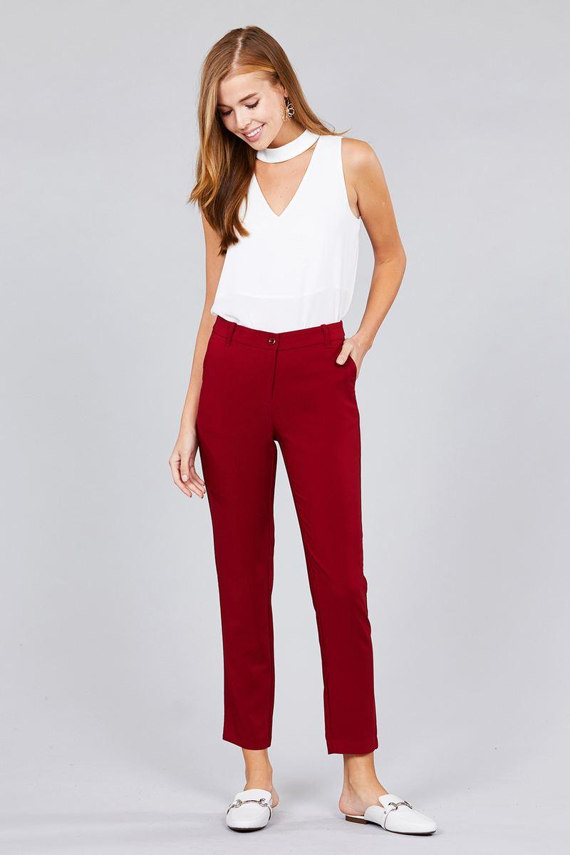 Seam Side Pocket Classic Long Pants - AMIClubwear