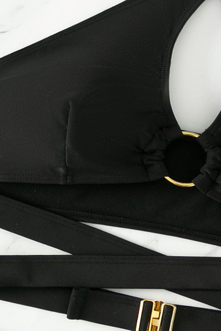 Sexy 2pc Black Bikini With Muti Straps - AMIClubwear