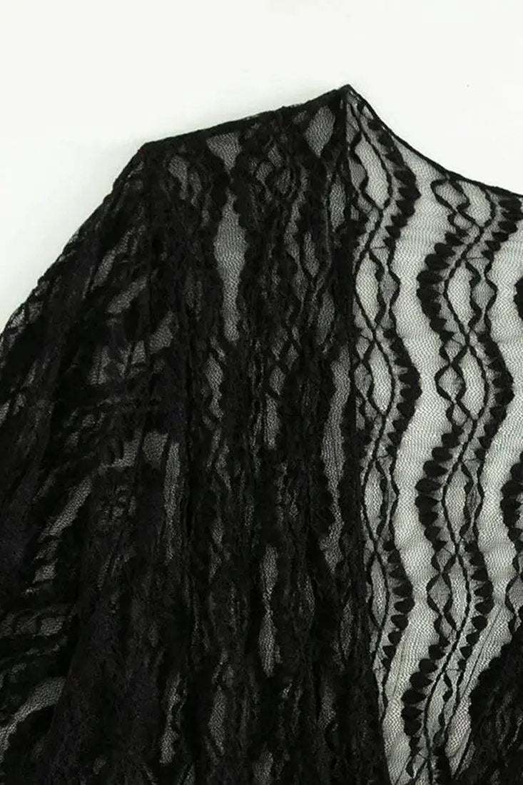 Sexy Black 3pc Bikini With Lace Coverup