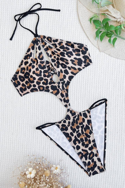 Sexy Leopard Cutout Monokini - AMIClubwear