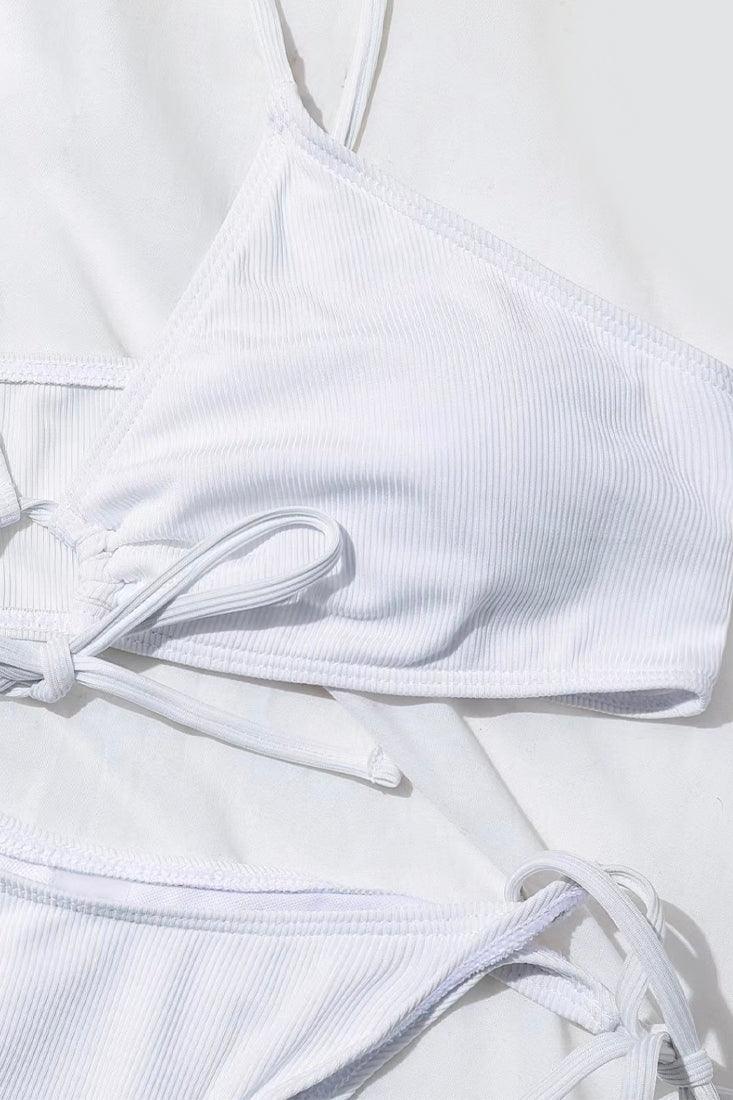 Sexy White 2pc Cheeky Side Tie BIkini - AMIClubwear