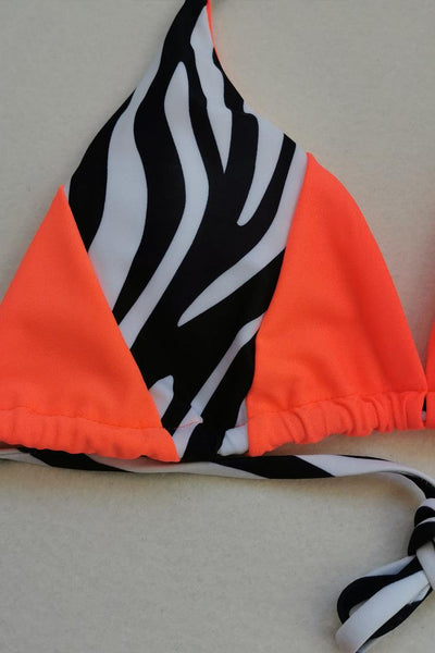 Sexy Zebra With Orange 2pc Bikini - AMIClubwear