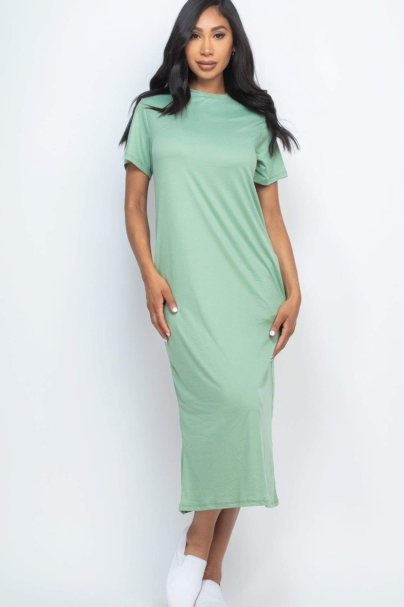 Side Pocket Tee Dress - AMIClubwear