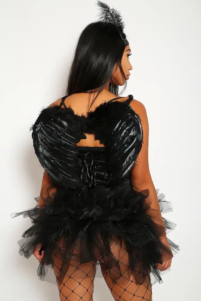 Small Black Feather Angel Wings Costume Accessory