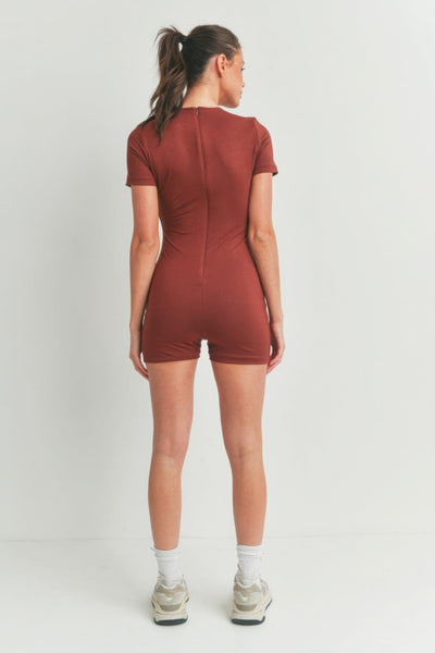 Solid Color Bodycon Jumpsuit - AMIClubwear