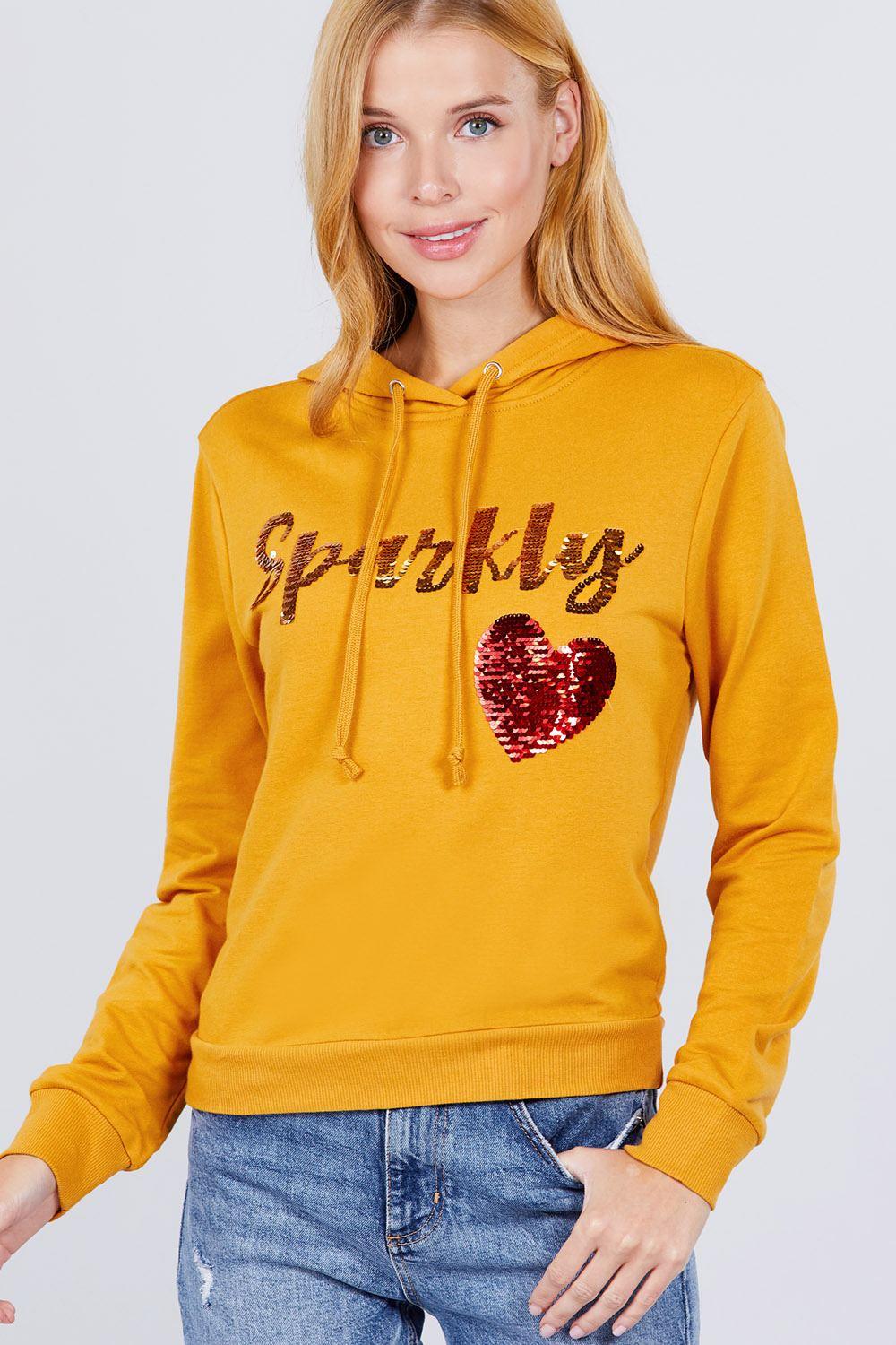 Sparkly Sequins Hoodie Pullover - AMIClubwear