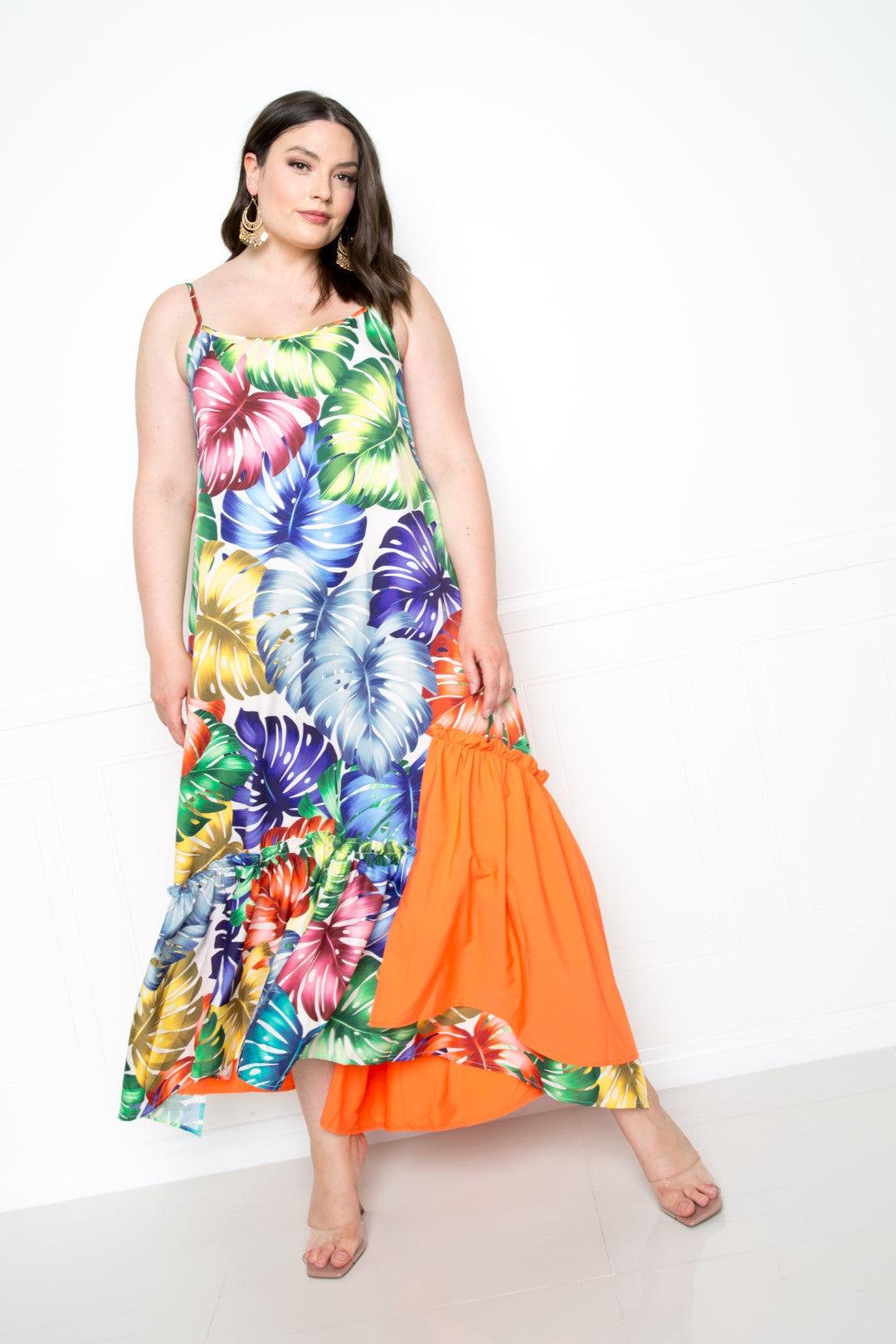 Splice Tropical Dress - AMIClubwear