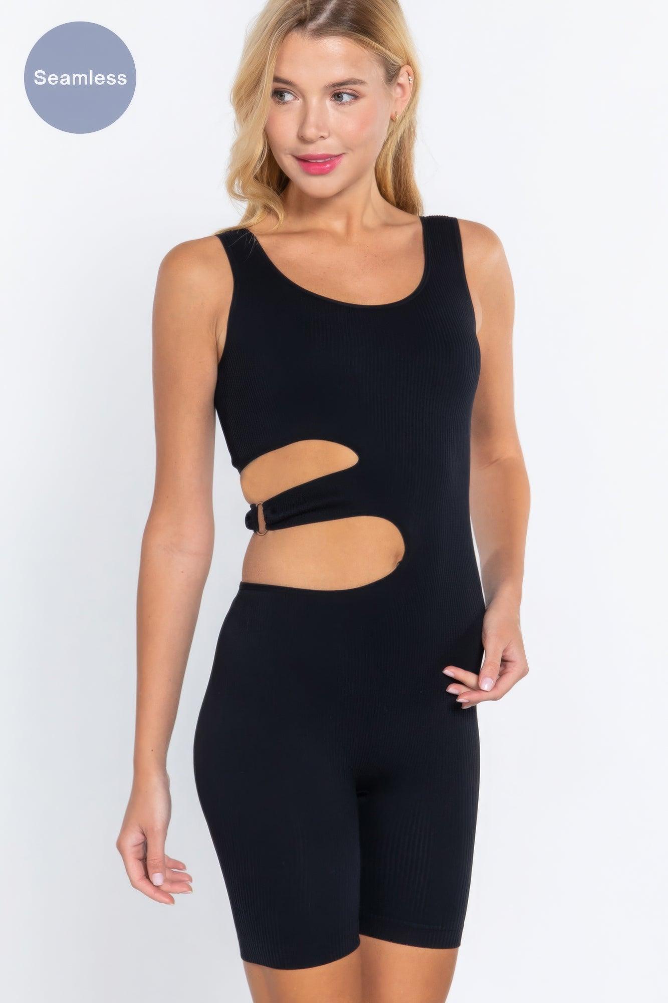 Suave Cut-out Seamless Romper - AMIClubwear