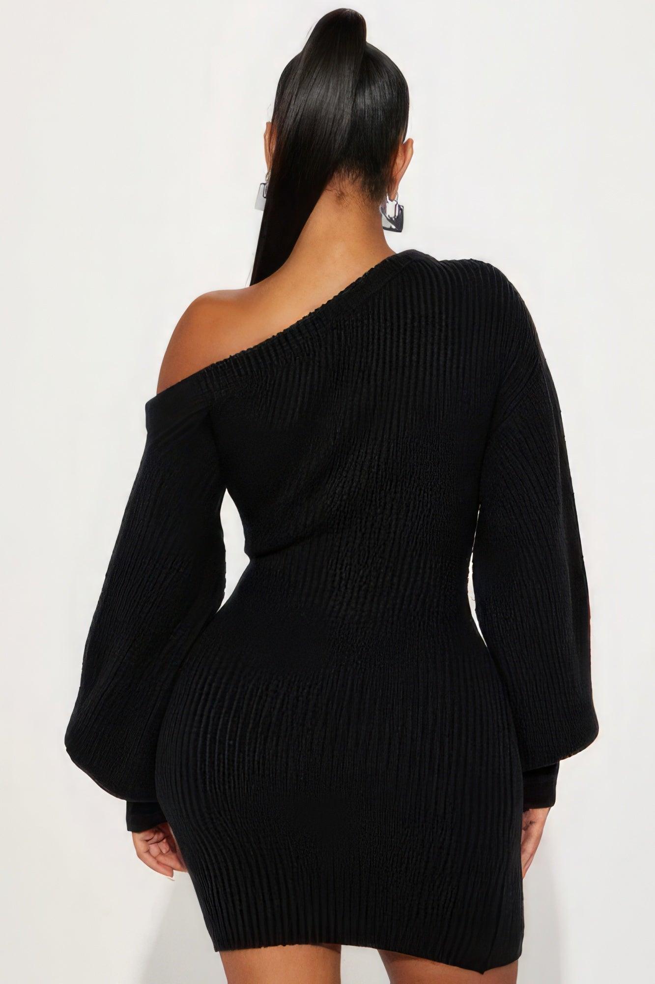 Sweater Knit Mini Dress - AMIClubwear