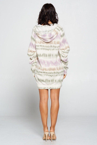 Terry Brushed Print Sweater Dress - AMIClubwear