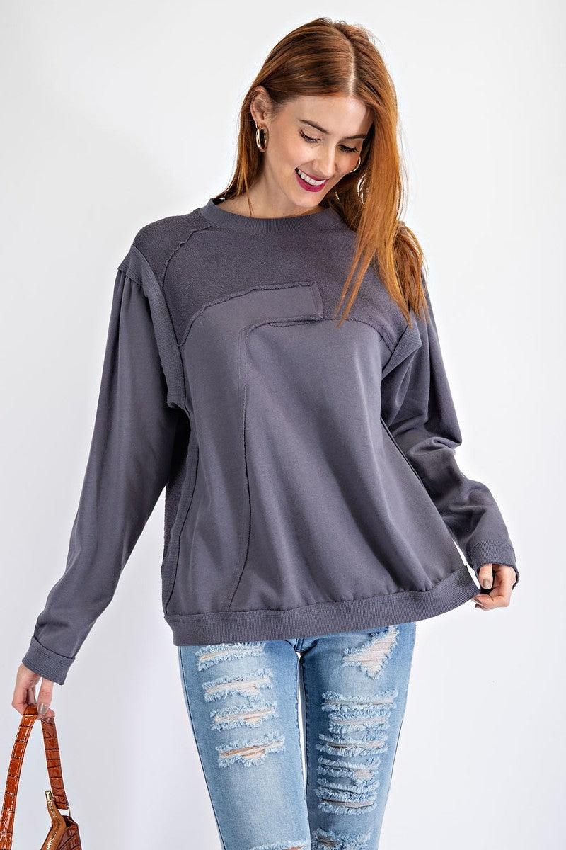 Terry Knit Loose Fit Pullover - AMIClubwear