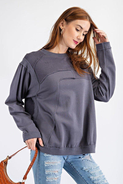 Terry Knit Loose Fit Pullover - AMIClubwear