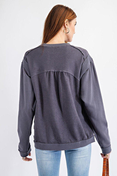 Terry Knit Loose Fit Pullover - AMIClubwear