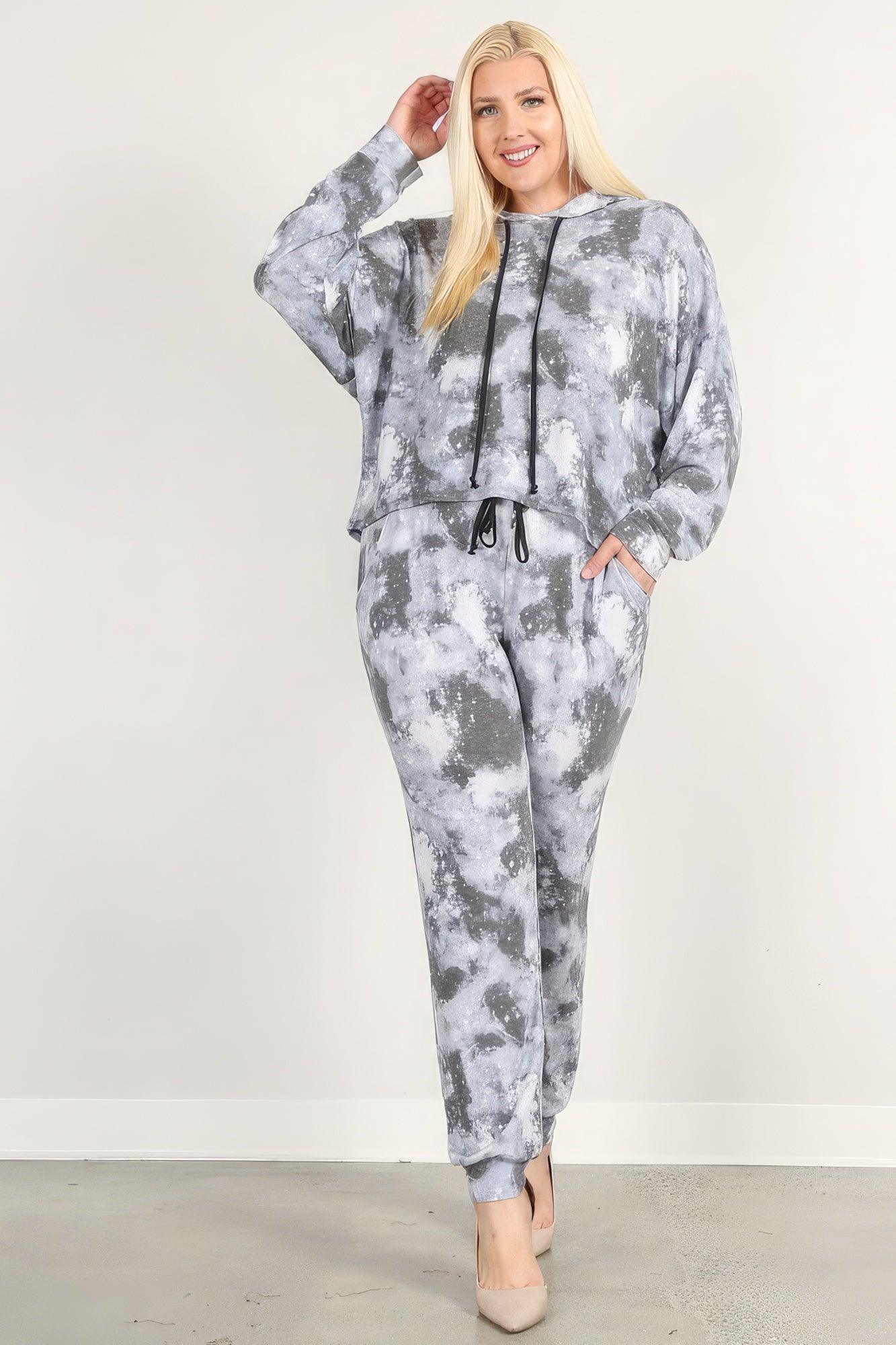 Tie Dye Print Pullover Hoodie And Sweatpants - AMIClubwear